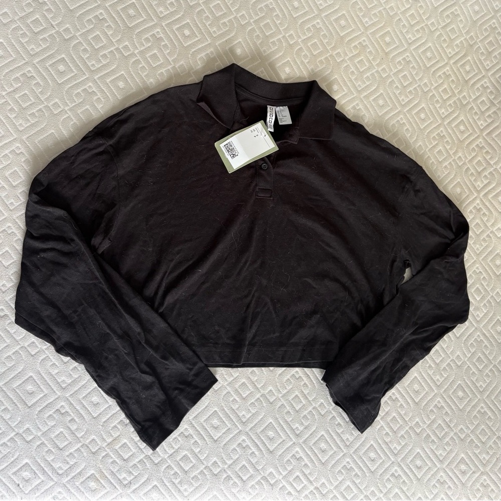 Divided Charcoal Long Sleeve Polo